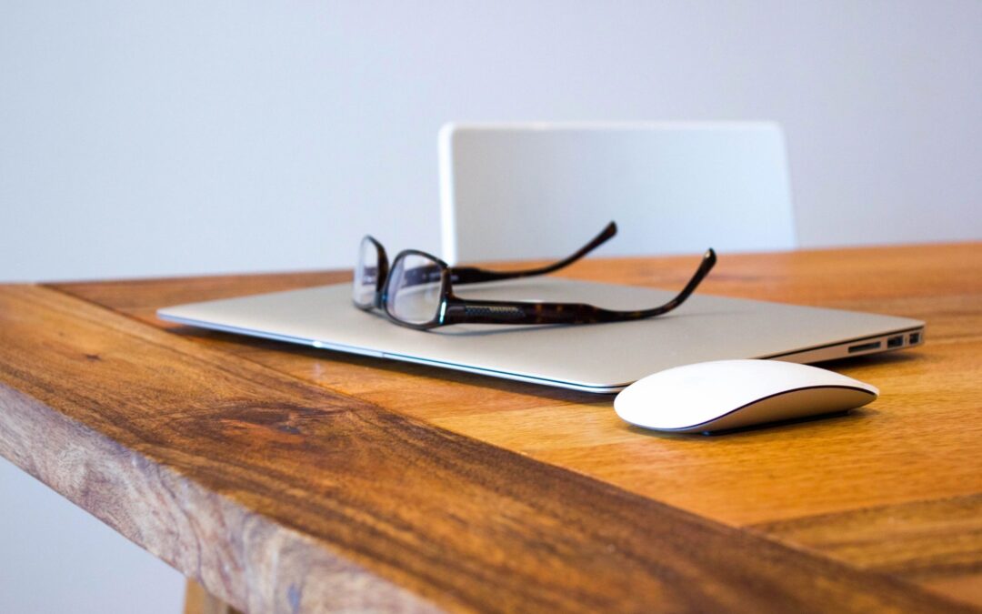 glasses on a laptop